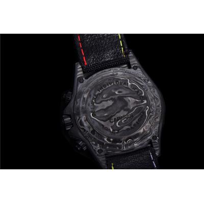 TWF Daytona DIW A7750 Automatic Mens Watch Carbon Case and Bezel Colorfu Dial on Black Nylon Strap Best Edition