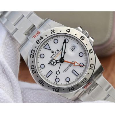 GMF Explorer II 216570 A3187 Automatic Mens Watch White Dial 904L Steel Bracelet Best Edition