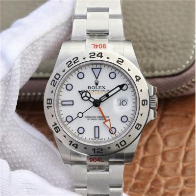 GMF Explorer II 216570 A3187 Automatic Mens Watch White Dial 904L Steel Bracelet Best Edition