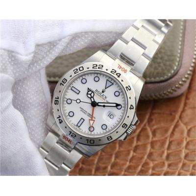 GMF Explorer II 216570 A3187 Automatic Mens Watch White Dial 904L Steel Bracelet Best Edition