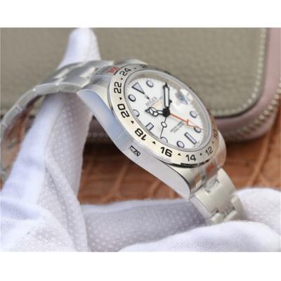 GMF Explorer II 216570 A3187 Automatic Mens Watch White Dial 904L Steel Bracelet Best Edition