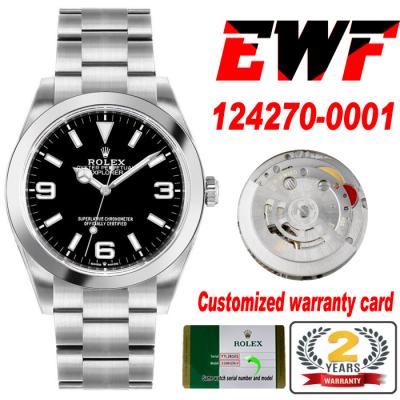 EWF Explorer 36 124270 A3230 Automatic Unisex Watch Polished Bezel Black Dial Oystersteel Bracelet Best Edition