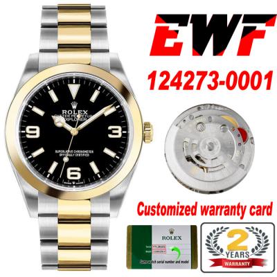 EWF Explorer 36 124273 A3230 Automatic Unisex Watch Polished Bezel Black Dial Oyster Steel Bracelet Best Edition