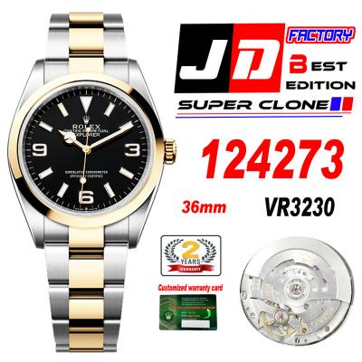 Explorer 36 124273 VR3230 Automatic Unisex Watch Best Edition JDF SS/YG Black Dial 904L SS Oystersteel Bracelet