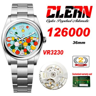 Oyster Perpetual 126000 36mm VR3230 Automatic Unisex Watch Best Edition CLEAN Celebration Dial 904L Oyster SS Bracelet