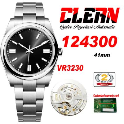 Oyster Perpetual 124300 41mm VR3230 Automatic Mens Watch Best Edition CLEAN Black Dial 904L Oyster SS Bracelet