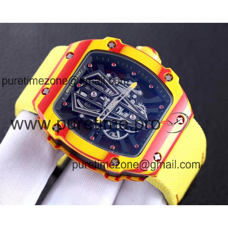 Replica RICHARD MILLE RM27-03 Miyota Automatic Mens Watch Rafael Nadal NTPT Red/Yellow Carbon Fiber RM-H5A 