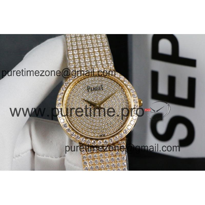 Replica PIGUET Womans Watch Imported Quartz Movement Diamond Bezel Diamond Dail PIG-E14C