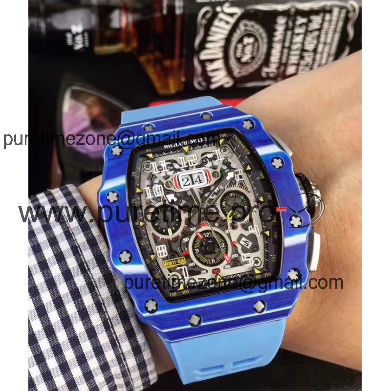 Replica V2 RICHARD MILLE RM011 RM11-03 Miyota Automatic Mens Watch Carbon Fiber Rubber Strap RM011 