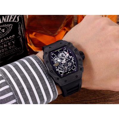 Replica  RICHARD MILLE RM35-02 Miyota Automatic Mens Watch  Carbon Fiber Pattern RM-H10   