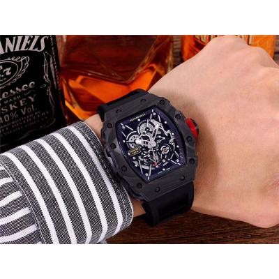 Replica  RICHARD MILLE RM35-02 Miyota Automatic Mens Watch  Carbon Fiber Pattern RM-H10   