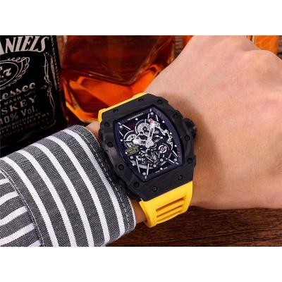 Replica  RICHARD MILLE RM35-02 Miyota Automatic Mens Watch  Carbon Fiber Pattern RM-H10   