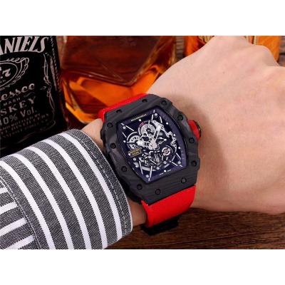 Replica  RICHARD MILLE RM35-02 Miyota Automatic Mens Watch  Carbon Fiber Pattern RM-H10   