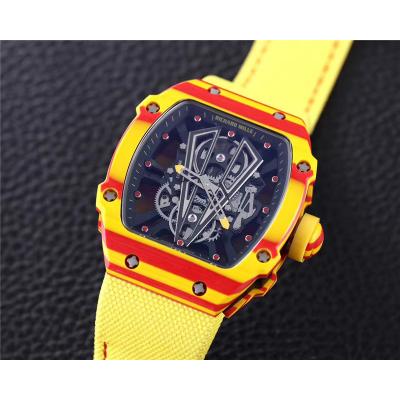 Replica RICHARD MILLE RM27-03 Miyota Automatic Mens Watch Rafael Nadal NTPT Red/Yellow Carbon Fiber RM-H5A 