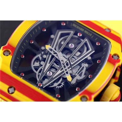 Replica RICHARD MILLE RM27-03 Miyota Automatic Mens Watch Rafael Nadal NTPT Red/Yellow Carbon Fiber RM-H5A 