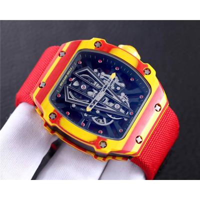 Replica RICHARD MILLE RM27-03 Miyota Automatic Mens Watch Rafael Nadal NTPT Red/Yellow Carbon Fiber RM-H5A 