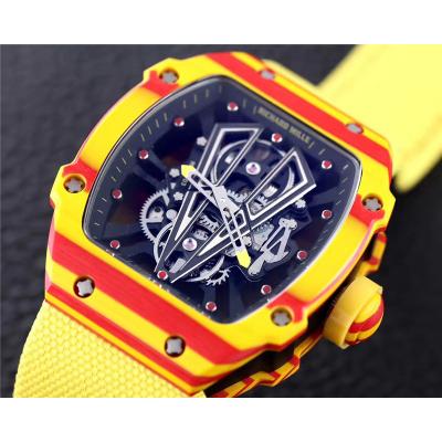 Replica RICHARD MILLE RM27-03 Miyota Automatic Mens Watch Rafael Nadal NTPT Red/Yellow Carbon Fiber RM-H5A 