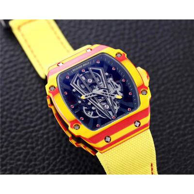 Replica RICHARD MILLE RM27-03 Miyota Automatic Mens Watch Rafael Nadal NTPT Red/Yellow Carbon Fiber RM-H5A 