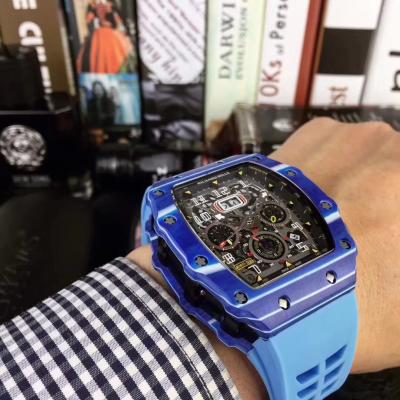 Replica V2 RICHARD MILLE RM011 RM11-03 Miyota Automatic Mens Watch Carbon Fiber Rubber Strap RM011 