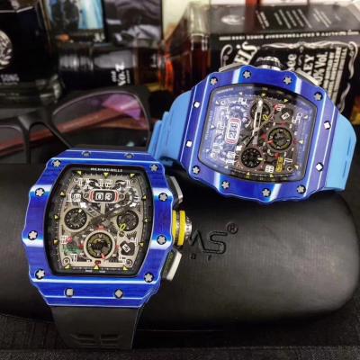 Replica V2 RICHARD MILLE RM011 RM11-03 Miyota Automatic Mens Watch Carbon Fiber Rubber Strap RM011 