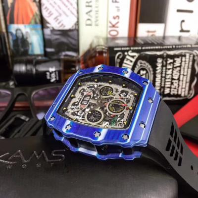 Replica V2 RICHARD MILLE RM011 RM11-03 Miyota Automatic Mens Watch Carbon Fiber Rubber Strap RM011 