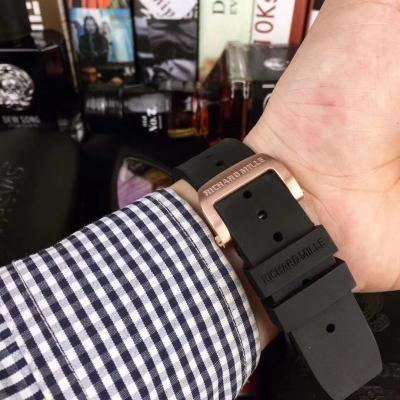 Replica V2 RICHARD MILLE RM011 RM11-03 Miyota Automatic Mens Watch Carbon Fiber Two Tone Rose Gold Black Rubber Strap RM