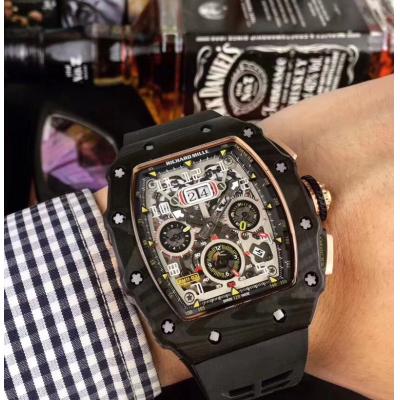 Replica V2 RICHARD MILLE RM011 RM11-03 Miyota Automatic Mens Watch Carbon Fiber Two Tone Rose Gold Black Rubber Strap RM