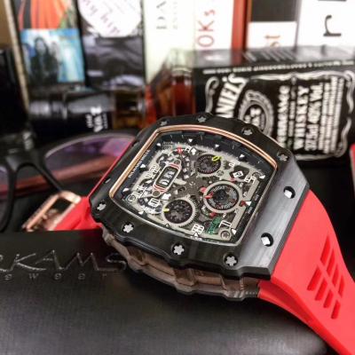 Replica V2 RICHARD MILLE RM011 RM11-03 Miyota Automatic Mens Watch Carbon Fiber Two Tone Rose Gold Black Rubber Strap RM