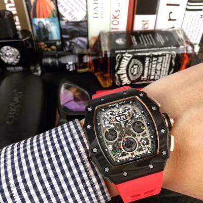 Replica V2 RICHARD MILLE RM011 RM11-03 Miyota Automatic Mens Watch Carbon Fiber Two Tone Rose Gold Black Rubber Strap RM