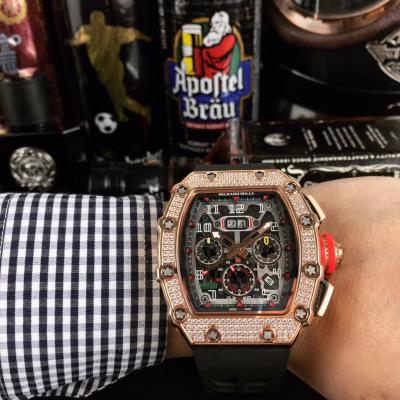 Replica RICHARD MILLE RM011 RM11-03 Miyota Automatic Mens Watch Rose Gold Diamond Bezel 