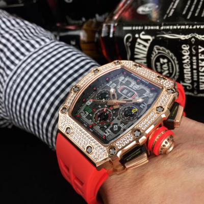 Replica RICHARD MILLE RM011 RM11-03 Miyota Automatic Mens Watch Rose Gold Diamond Bezel 