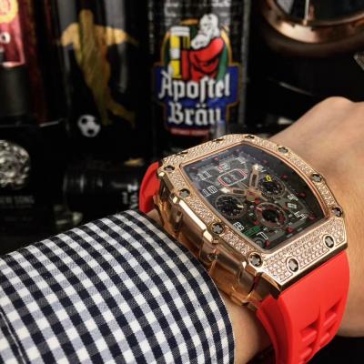 Replica RICHARD MILLE RM011 RM11-03 Miyota Automatic Mens Watch Rose Gold Diamond Bezel 