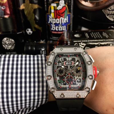 Replica RICHARD MILLE RM011 RM11-03 Miyota Automatic Mens Watch Rose Gold Diamond Bezel 