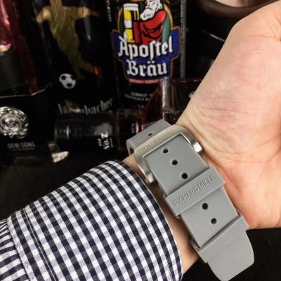 Replica  RICHARD MILLE RM011 RM11-03 Miyota Automatic Mens Watch Steel Case Diamond Bezel Gray Rubber