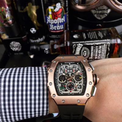 Replica RICHARD MILLE Flyback Chrono RM011 RM11-03 Miyota Automatic Mens Watch PVD Black Steel Case