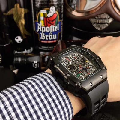 Replica RICHARD MILLE Flyback Chrono RM011 RM11-03 Miyota Automatic Mens Watch PVD Black Steel Case