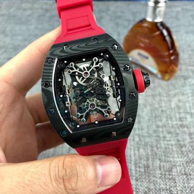 Replica RICHARD MILLE RM50-27-01 Miyota Automatic Mens Watch Carbon Fiber Red Rubber Strap