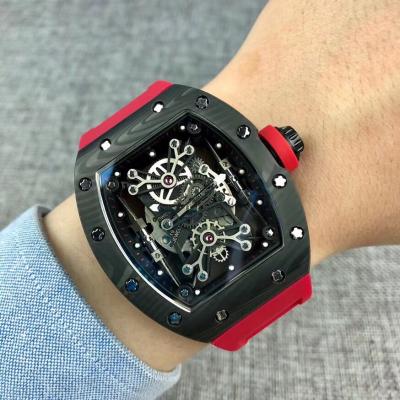 Replica RICHARD MILLE RM50-27-01 Miyota Automatic Mens Watch Carbon Fiber Red Rubber Strap