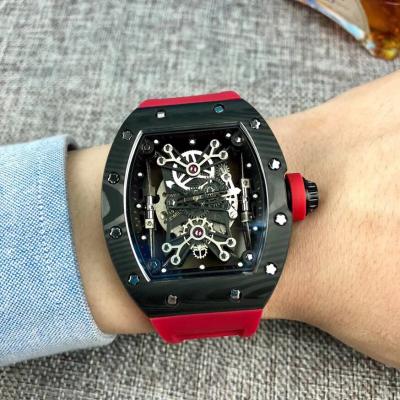 Replica RICHARD MILLE RM50-27-01 Miyota Automatic Mens Watch Carbon Fiber Red Rubber Strap