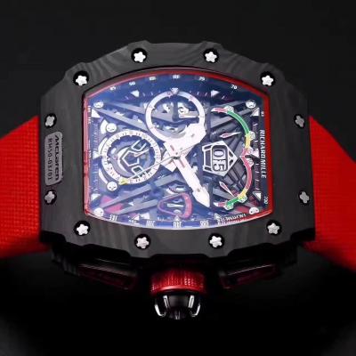 Replica RICHARD MILLE RM50-03/01 McLaren F1 Miyota Automatic RM50-03 Mens Watch Carbon Fiber Red Nylon