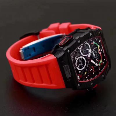 Replica RICHARD MILLE RM50-03/01 McLaren F1 Miyota Automatic RM50-03 Mens Watch Carbon Fiber RM50-03 Red Rubber Strap