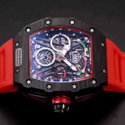 Replica RICHARD MILLE RM50-03/01 McLaren F1 Miyota Automatic RM50-03 Mens Watch Carbon Fiber RM50-03 Red Rubber Strap