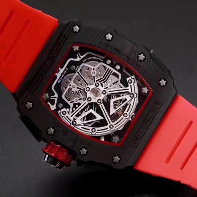 Replica RICHARD MILLE RM50-03/01 McLaren F1 Miyota Automatic RM50-03 Mens Watch Carbon Fiber RM50-03 Red Rubber Strap