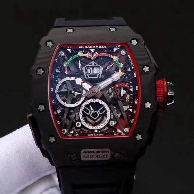 Replica RICHARD MILLE RM50-03/01 McLaren F1 Miyota Automatic RM50-03 Mens Watch Carbon Fiber Black Rubber 4 Style