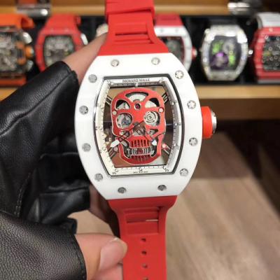 Replica RICHARD MILLE RM052 Skull Dial Miyota Automatic Ceramic Case Red Rubber