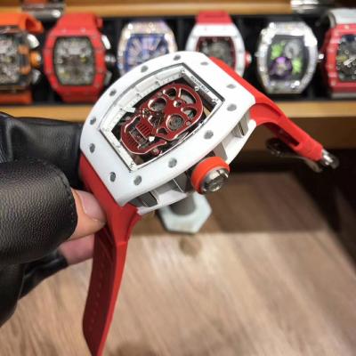 Replica RICHARD MILLE RM052 Skull Dial Miyota Automatic Ceramic Case Red Rubber