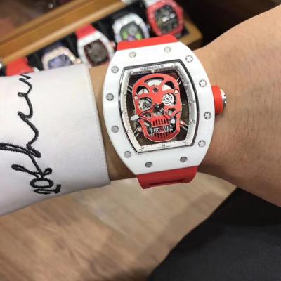 Replica RICHARD MILLE RM052 Skull Dial Miyota Automatic Ceramic Case Red Rubber