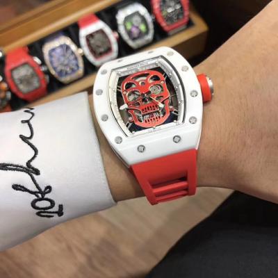 Replica RICHARD MILLE RM052 Skull Dial Miyota Automatic Ceramic Case Red Rubber