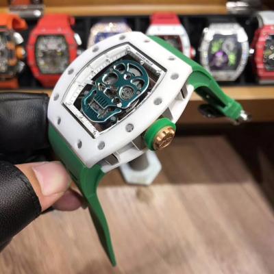 Replica RICHARD MILLE RM052 Skull Dial Miyota Automatic Ceramic Case Green Rubber RM052-01