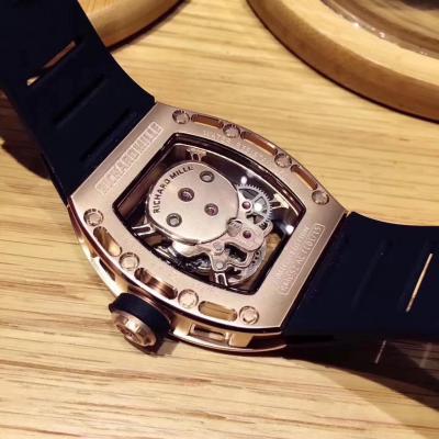 Replica RICHARD MILLE RM052 Skull Dial Miyota Automatic Rose Gold Rubber 6 Style